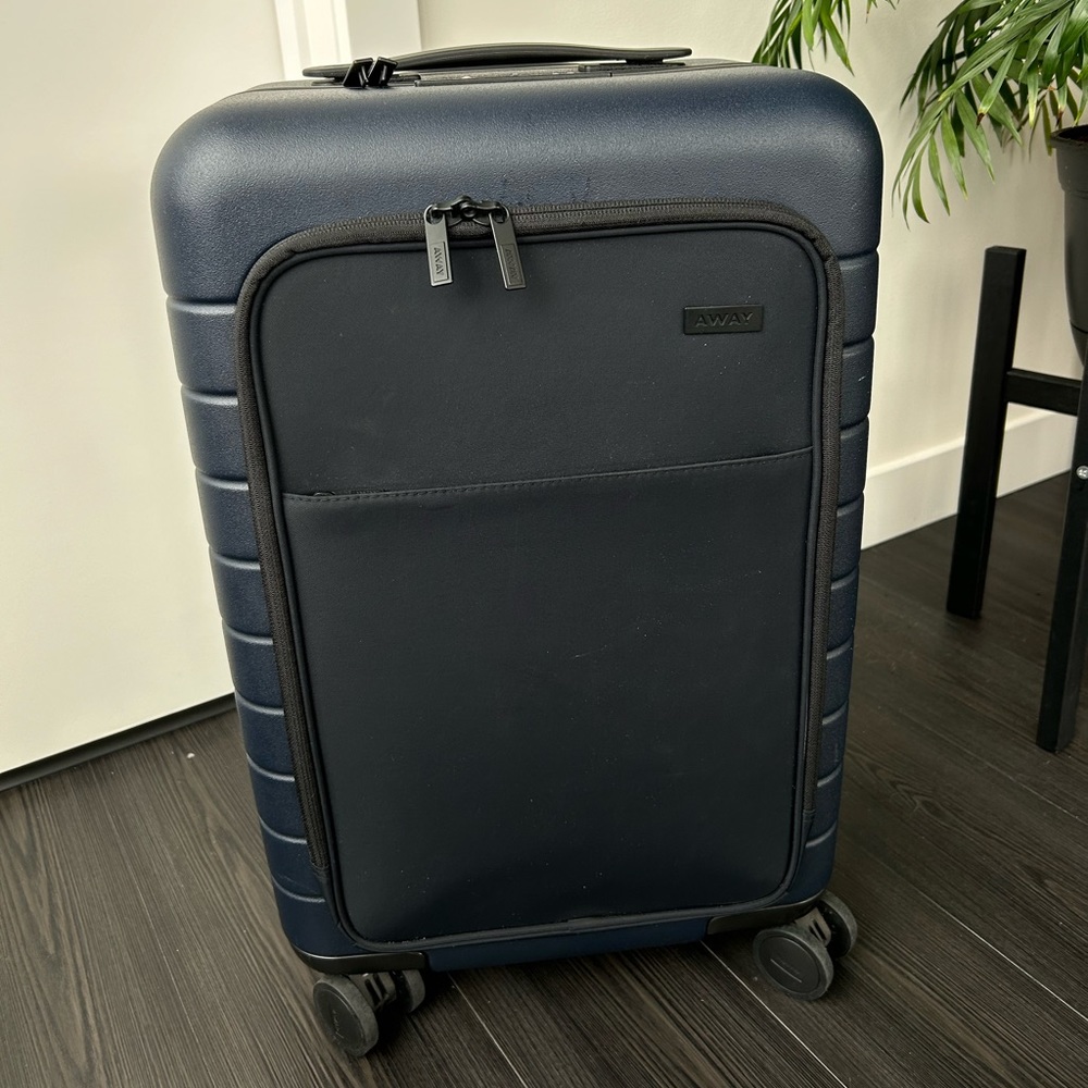 Away Carry-On, with front pocket.
